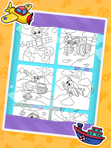 Coloring book: Transport - Gameplay image of android game