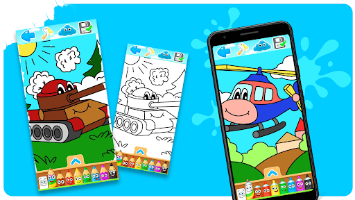 Transport coloring pages - Gameplay image of android game