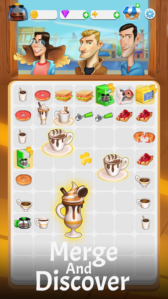 Merge Barista: Café Decoration - Gameplay image of android game