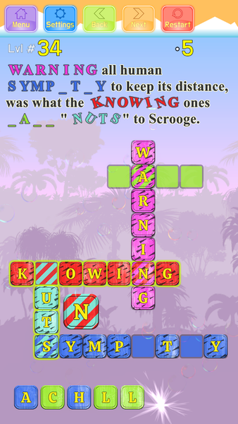 Christmas Carol Crossword - Gameplay image of android game