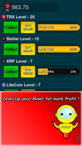 Crypto Tron Miner:Idle Tycoon - Gameplay image of android game