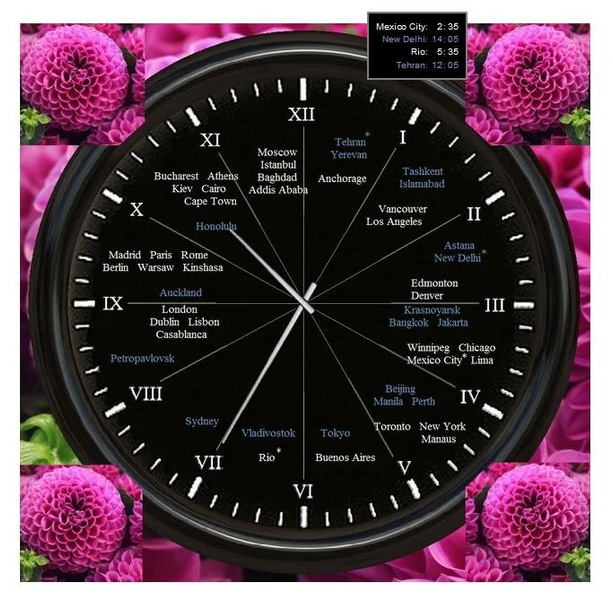 ۱۲-hour world clock - عکس برنامه موبایلی اندروید