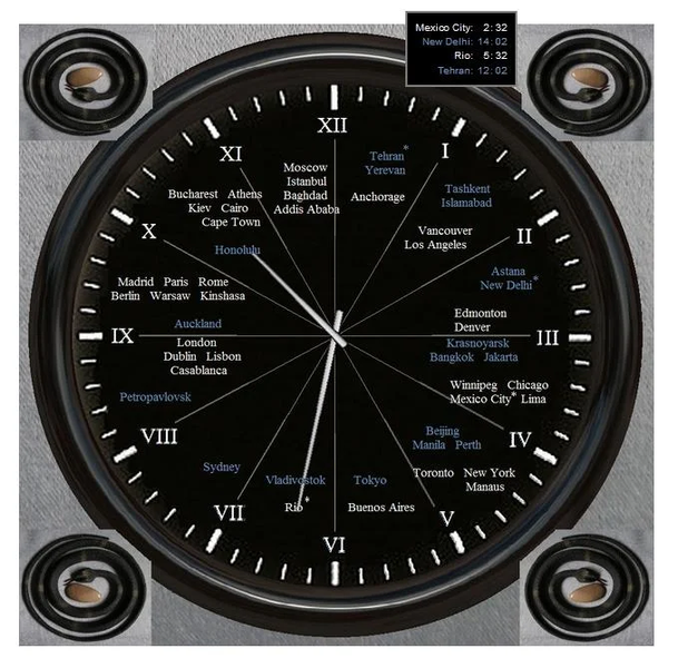 ۱۲-hour world clock - عکس برنامه موبایلی اندروید