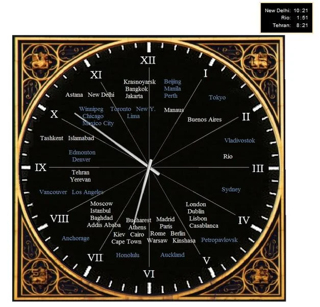 ۱۲-hour world clock - عکس برنامه موبایلی اندروید