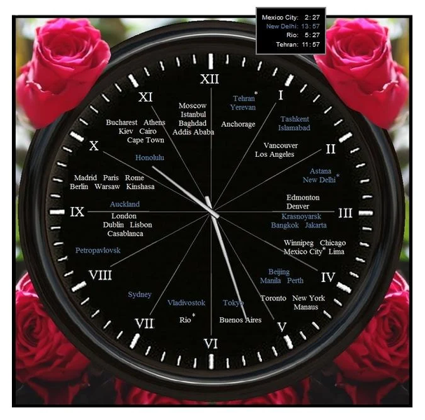 ۱۲-hour world clock - عکس برنامه موبایلی اندروید