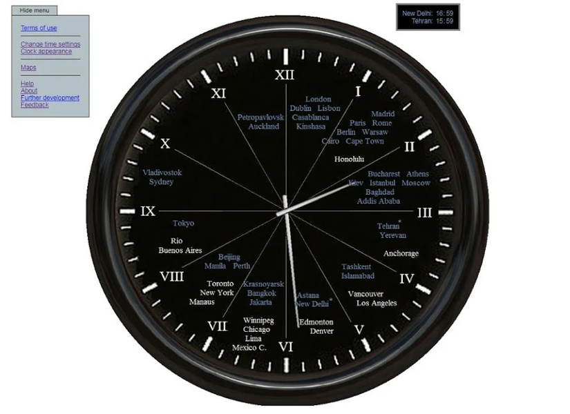 ۱۲-hour world clock - عکس برنامه موبایلی اندروید