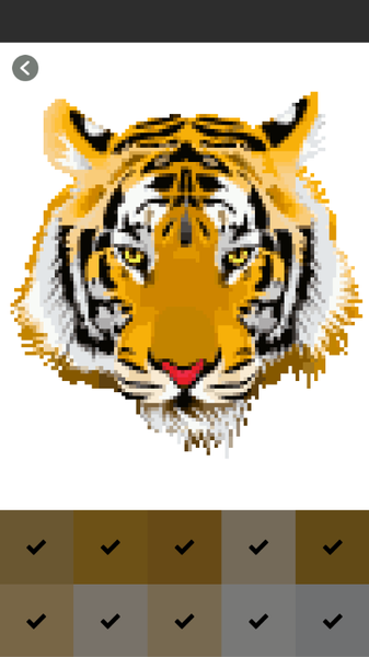 Tiger Lion Pixel Art Coloring - Gameplay image of android game