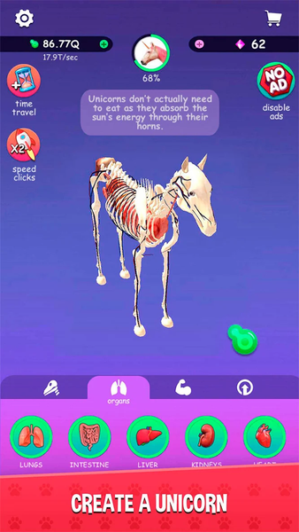 IDLE Animal Anatomy Clicker - Gameplay image of android game