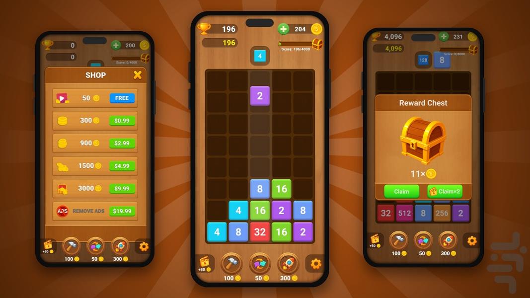 Numerge - 2048 Merge Number Puzzle - Gameplay image of android game