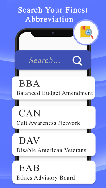 A-Z Abbrevation Dictionary - عکس برنامه موبایلی اندروید