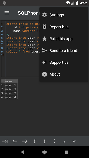 SQLPhone : SQL Interpreter - عکس برنامه موبایلی اندروید