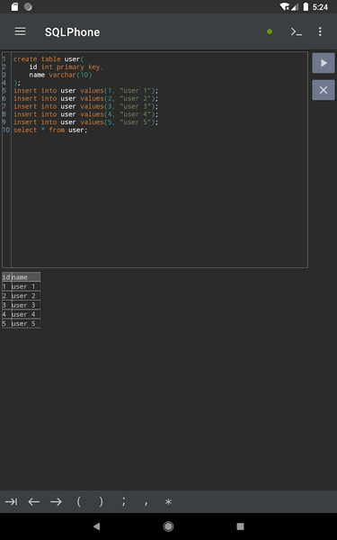 SQLPhone : SQL Interpreter - عکس برنامه موبایلی اندروید