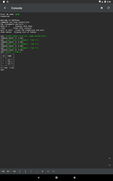 SQLPhone : SQL Interpreter - عکس برنامه موبایلی اندروید