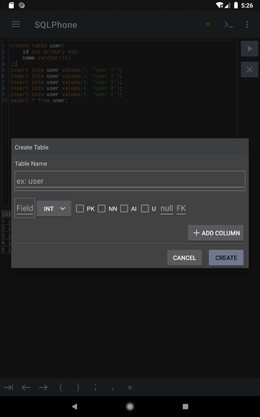SQLPhone : SQL Interpreter - عکس برنامه موبایلی اندروید