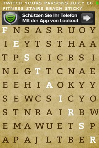 Word Search - Gameplay image of android game