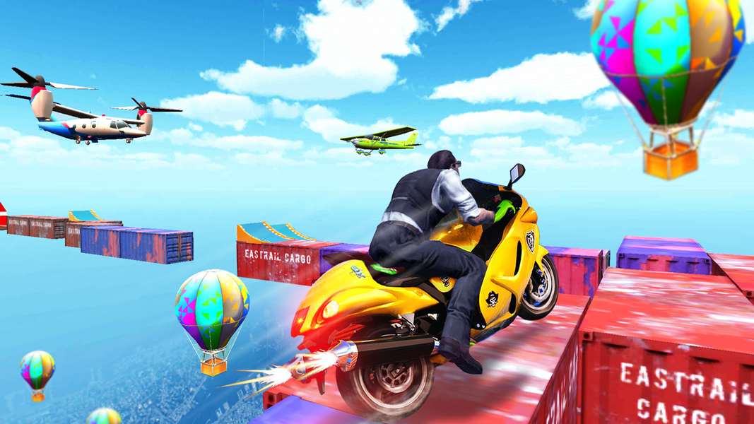 Gangster Bike Stunts 3D - Extr - Gameplay image of android game