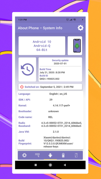 Device info : System: Hardware - عکس برنامه موبایلی اندروید