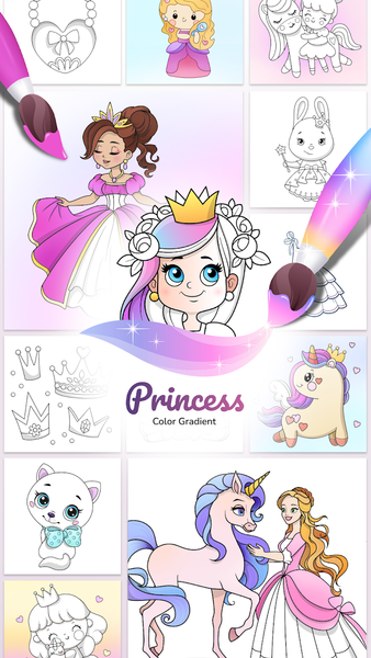 Princess Color Gradient - Gameplay image of android game