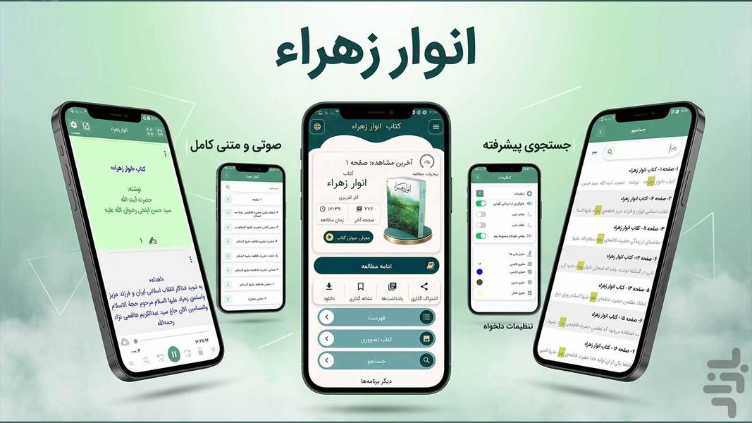 انوار زهراء (کتاب صوتی) - عکس برنامه موبایلی اندروید