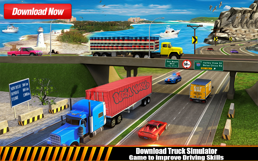 Police Car Chase Cargo Truck Driver – Truck Games - Gameplay image of android game