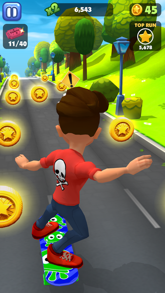Skater Run Skate Park - Gameplay image of android game