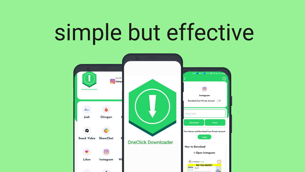 OneClick Downloader - عکس برنامه موبایلی اندروید
