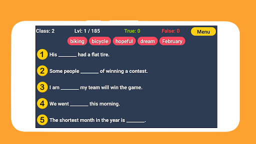 English Word Fill - عکس برنامه موبایلی اندروید