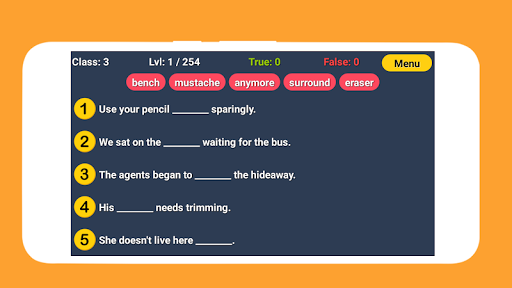 English Word Fill - عکس برنامه موبایلی اندروید