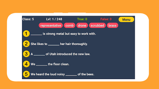 English Word Fill - عکس برنامه موبایلی اندروید