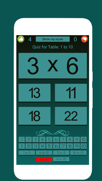 Math Tables with Quiz - Audio - عکس برنامه موبایلی اندروید