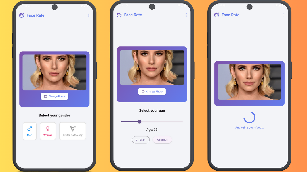 AI Face Analysis - RateMe - عکس برنامه موبایلی اندروید