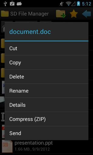 SD File Manager - Image screenshot of android app