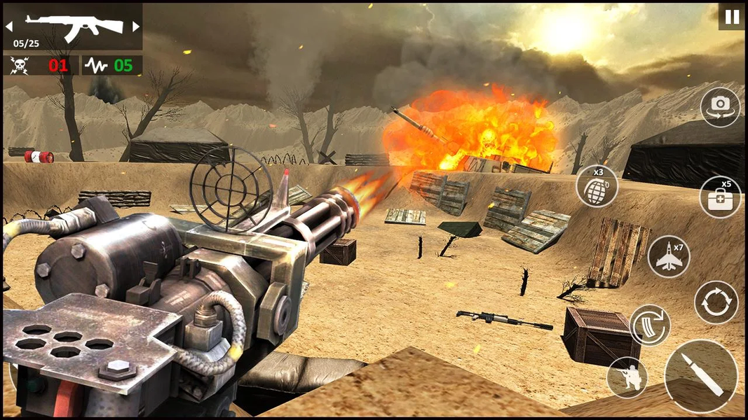 Machine Gun Commando War Games - Gameplay image of android game