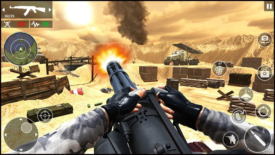 Machine Gun Commando War Games - Gameplay image of android game