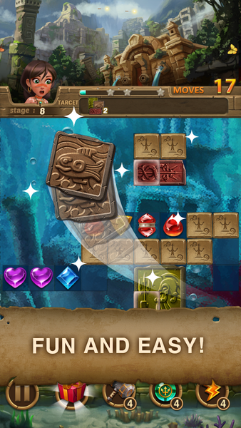 Jewels Atlantis: Puzzle game - Gameplay image of android game
