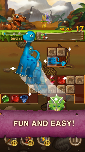 Jewels Dino Age: Match۳ Puzzle - عکس بازی موبایلی اندروید