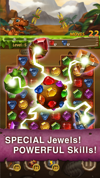 Jewels Dino Age: Match۳ Puzzle - عکس بازی موبایلی اندروید