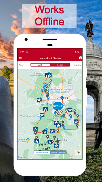 Gettysburg Battle Auto Tour - Image screenshot of android app