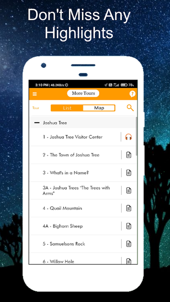 Joshua Tree GPS Audio Tour - عکس برنامه موبایلی اندروید