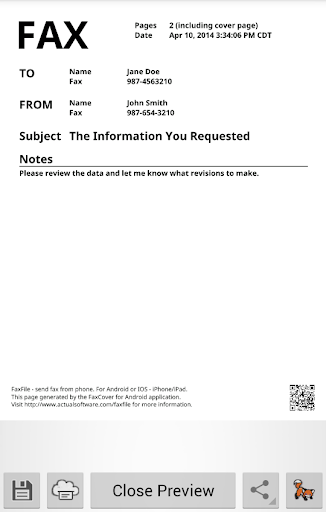 FaxCover Fax Cover Sheets - عکس برنامه موبایلی اندروید