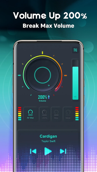 Volume Booster EQ 200% Louder - عکس برنامه موبایلی اندروید
