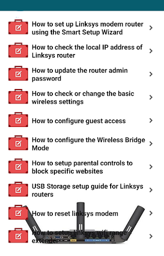 Linksys Modem Guide - عکس برنامه موبایلی اندروید