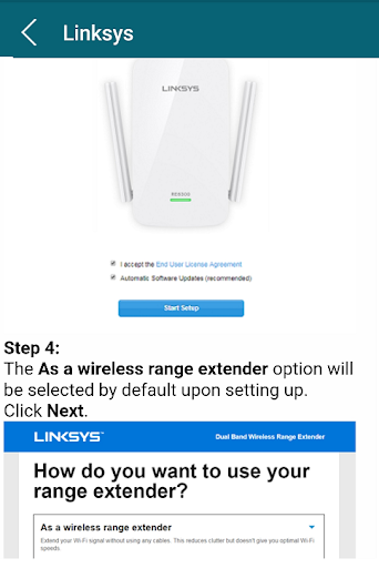 wifi range extender setupguide - Image screenshot of android app