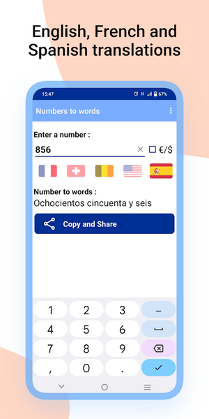 Numbers to words - عکس برنامه موبایلی اندروید