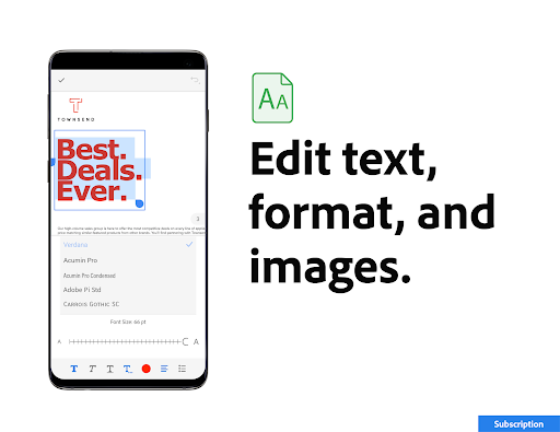 Adobe Acrobat Reader: Edit PDF - عکس برنامه موبایلی اندروید