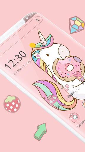 Adorable Rainbow Pink Unicorn Theme - عکس برنامه موبایلی اندروید