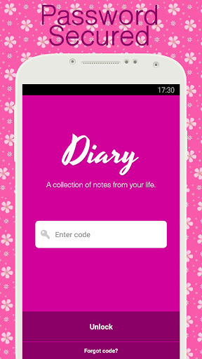 Diary with lock - عکس برنامه موبایلی اندروید