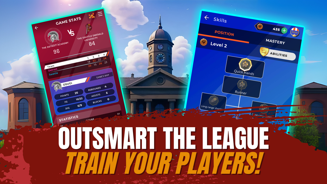 Astonishing College Basketball - Gameplay image of android game