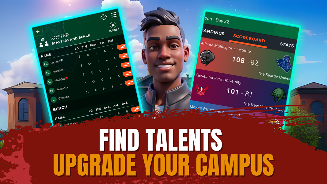 Astonishing College Basketball - Gameplay image of android game