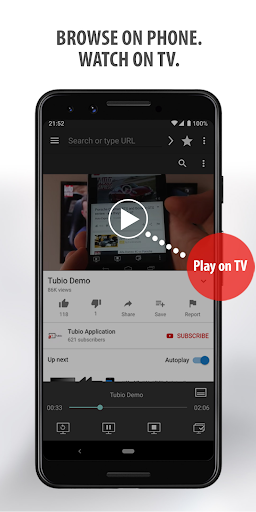 Tubio - Cast Web Videos to TV - Image screenshot of android app